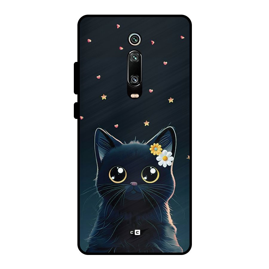 Cat With Flowers Metal Back Case for Redmi K20