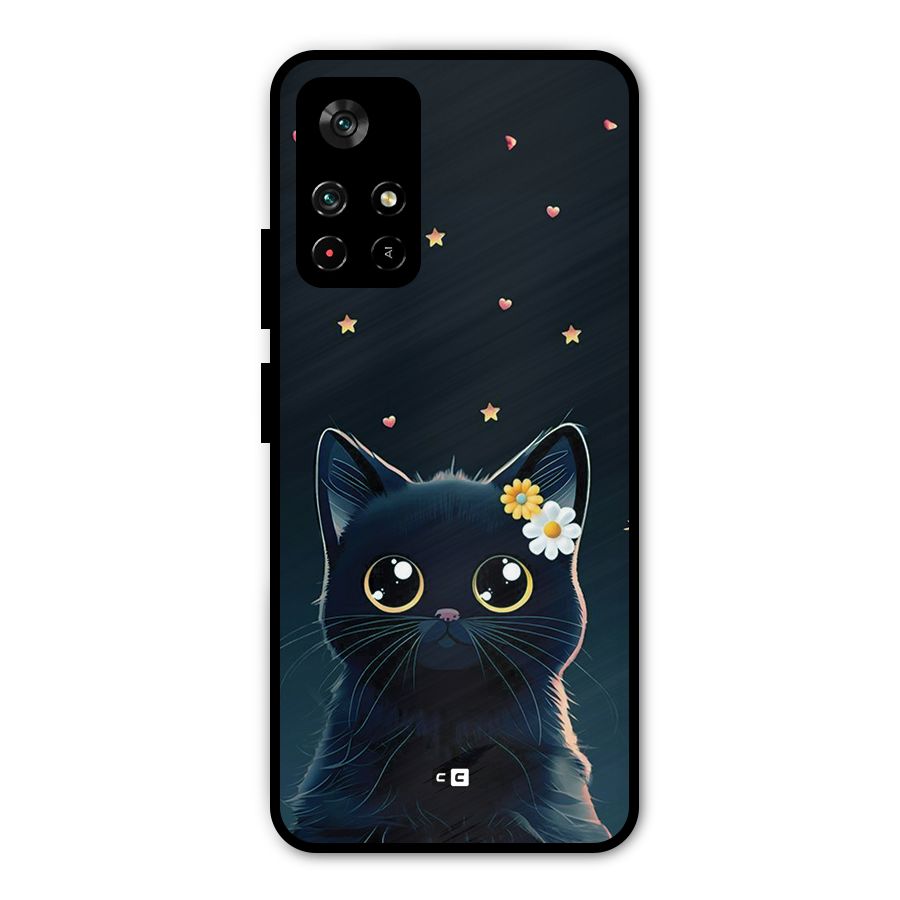 Cat With Flowers Metal Back Case for Redmi Note 11T 5G