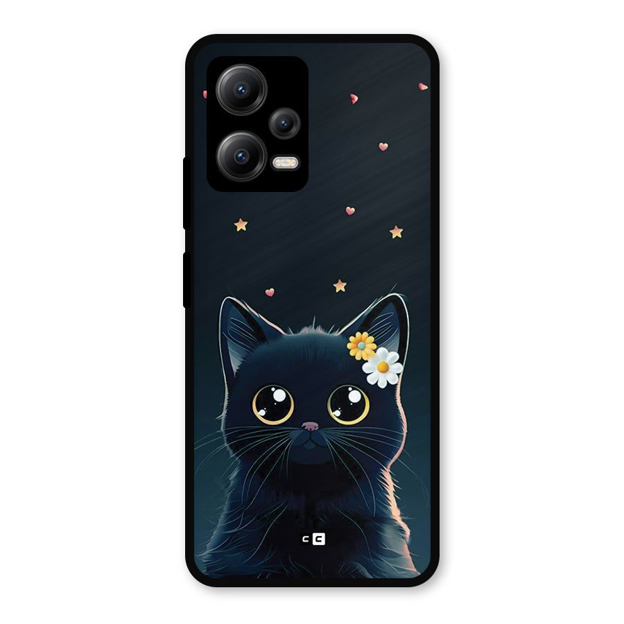 Cat With Flowers Metal Back Case for Redmi Note 12 5G