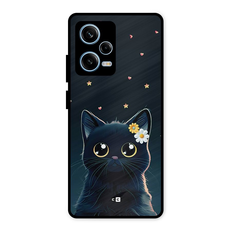 Cat With Flowers Metal Back Case for Redmi Note 12 Pro