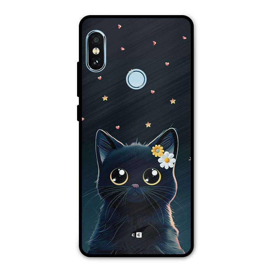Cat With Flowers Metal Back Case for Redmi Note 5 Pro