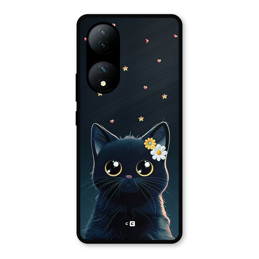Cat With Flowers Metal Back Case for Vivo T2