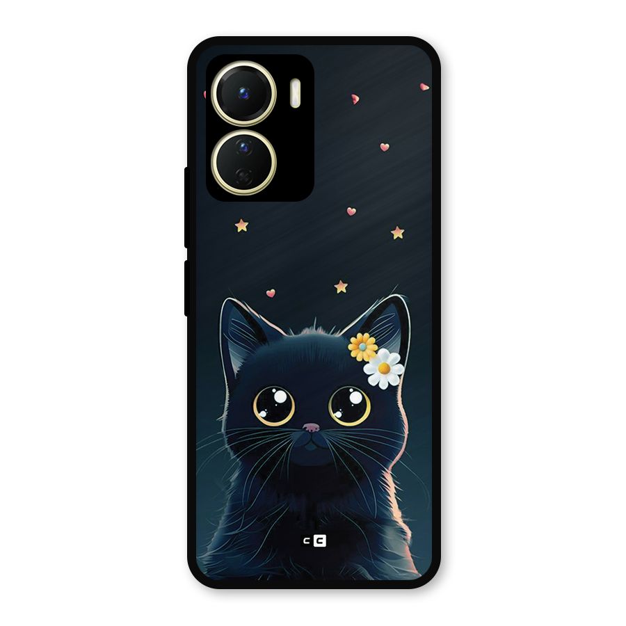 Cat With Flowers Metal Back Case for Vivo T2x