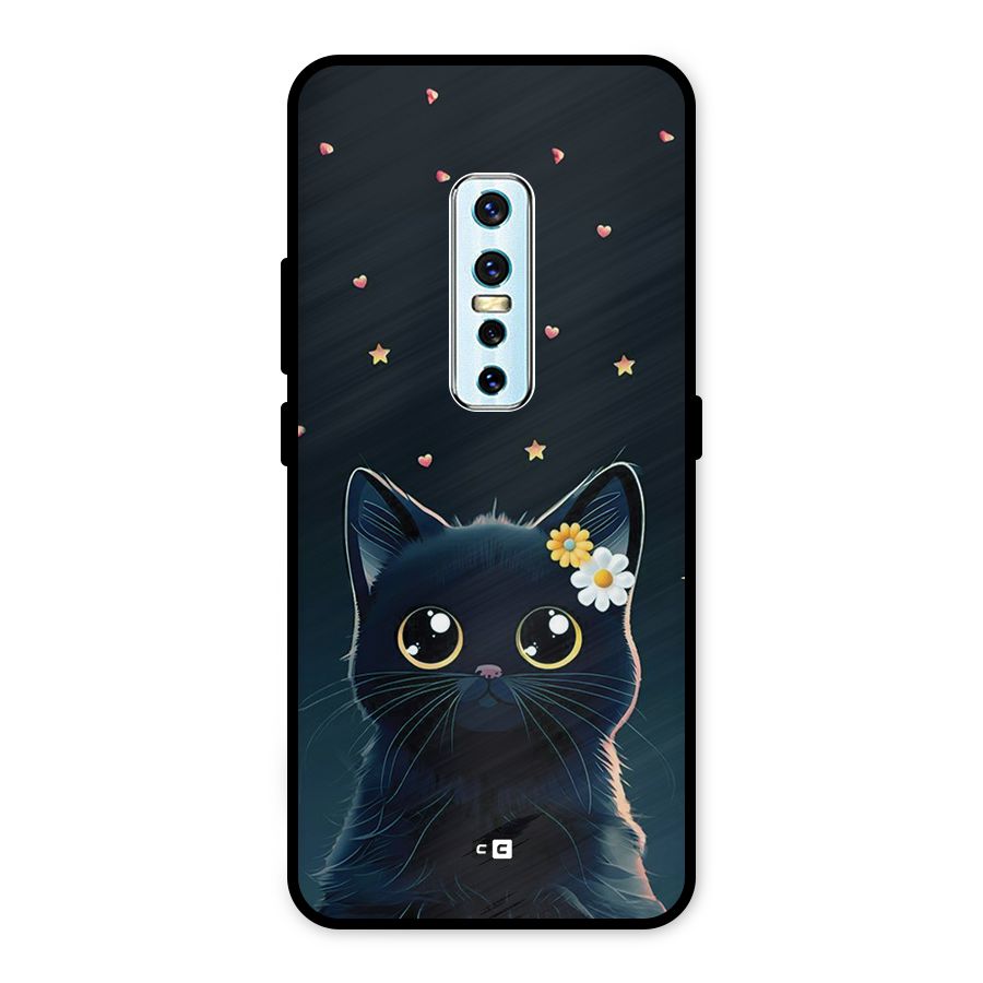 Cat With Flowers Metal Back Case for Vivo V17 Pro