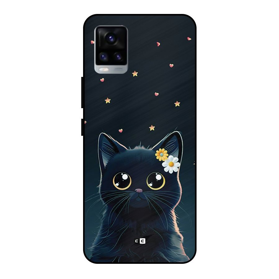 Cat With Flowers Metal Back Case for Vivo V20