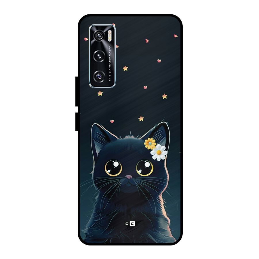 Cat With Flowers Metal Back Case for Vivo V20 SE