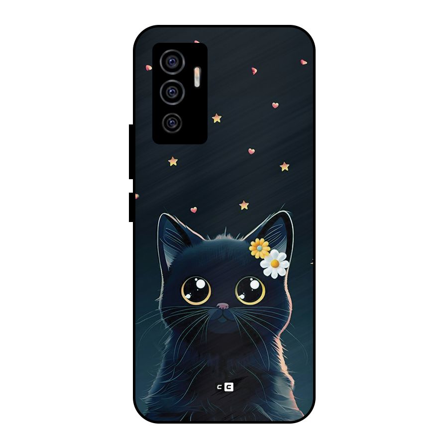 Cat With Flowers Metal Back Case for Vivo V23e
