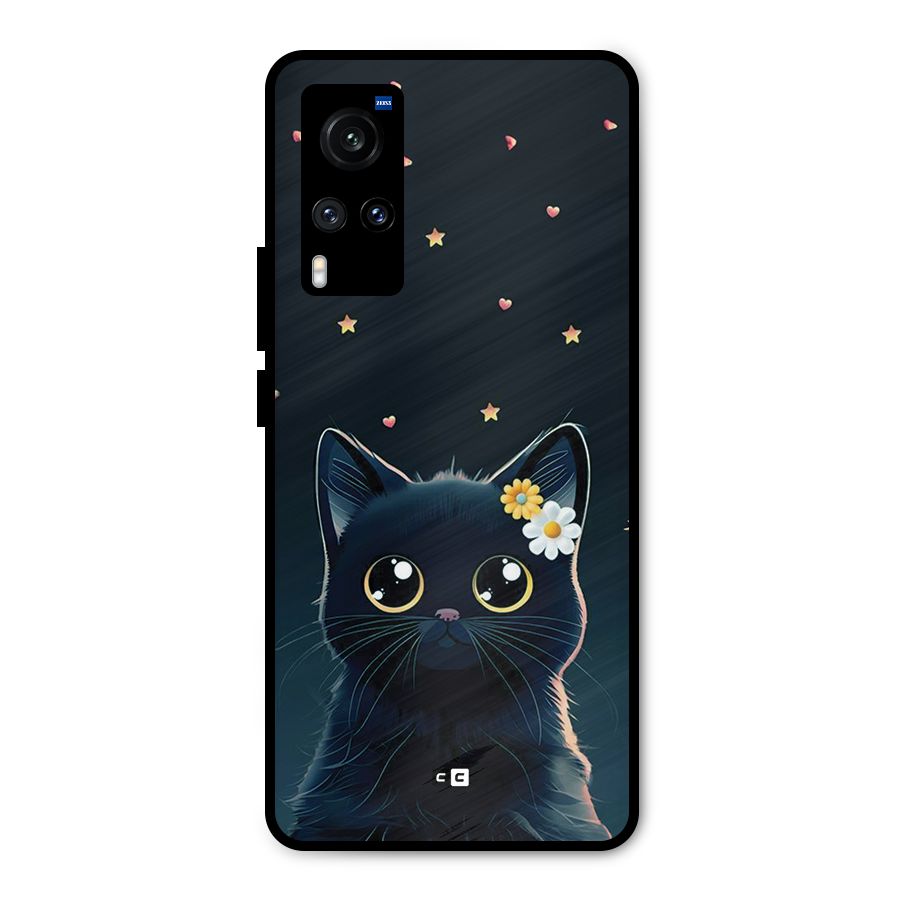 Cat With Flowers Metal Back Case for Vivo X60