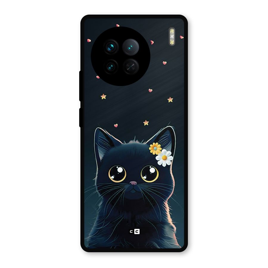 Cat With Flowers Metal Back Case for Vivo X90