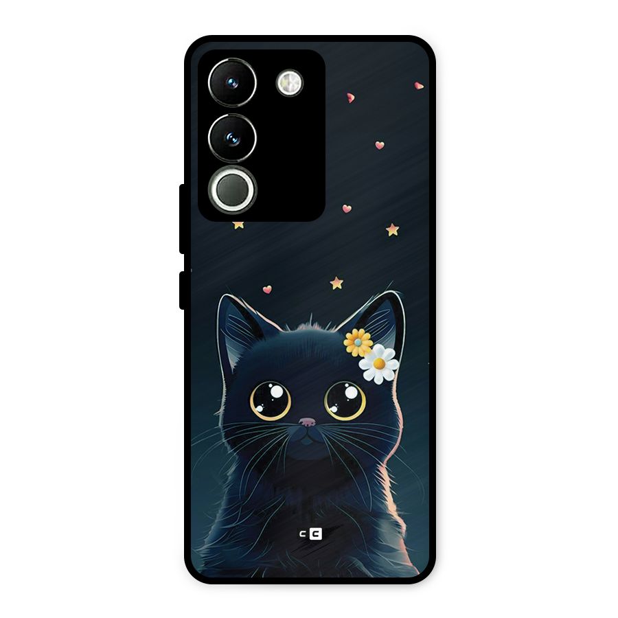 Cat With Flowers Metal Back Case for Vivo Y200