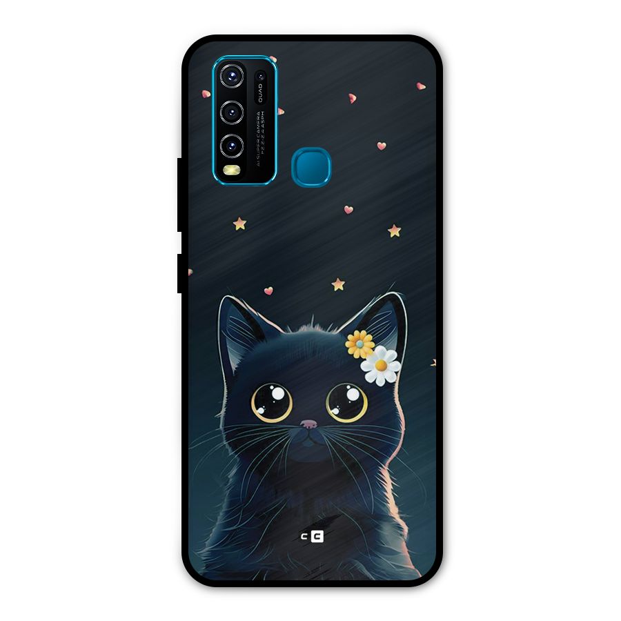 Cat With Flowers Metal Back Case for Vivo Y30