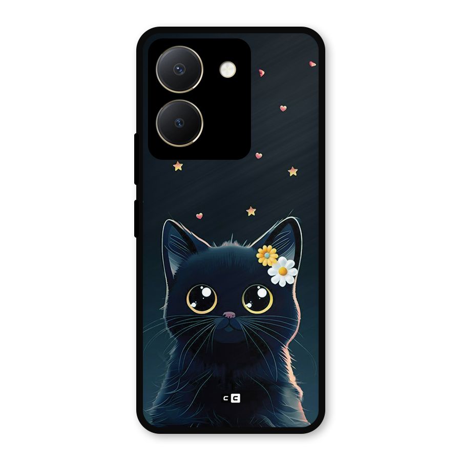 Cat With Flowers Metal Back Case for Vivo Y36