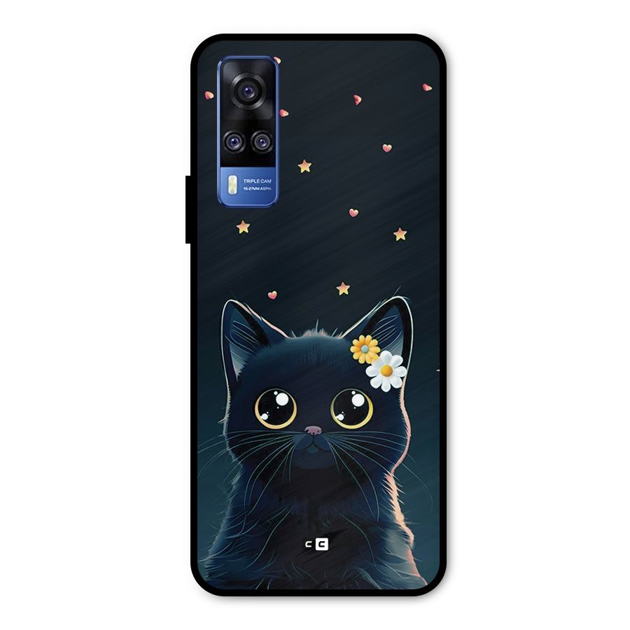 Cat With Flowers Metal Back Case for Vivo Y51A