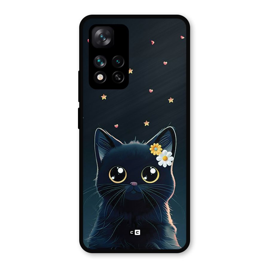 Cat With Flowers Metal Back Case for Xiaomi 11i Hypercharge 5G