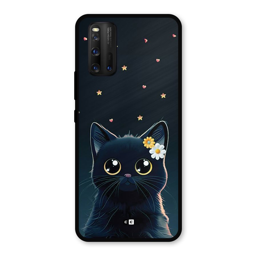 Cat With Flowers Metal Back Case for iQOO 3