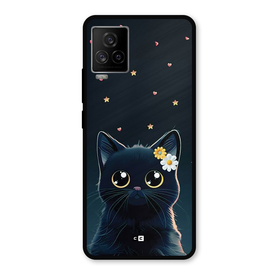 Cat With Flowers Metal Back Case for iQOO 7 Legend 5G