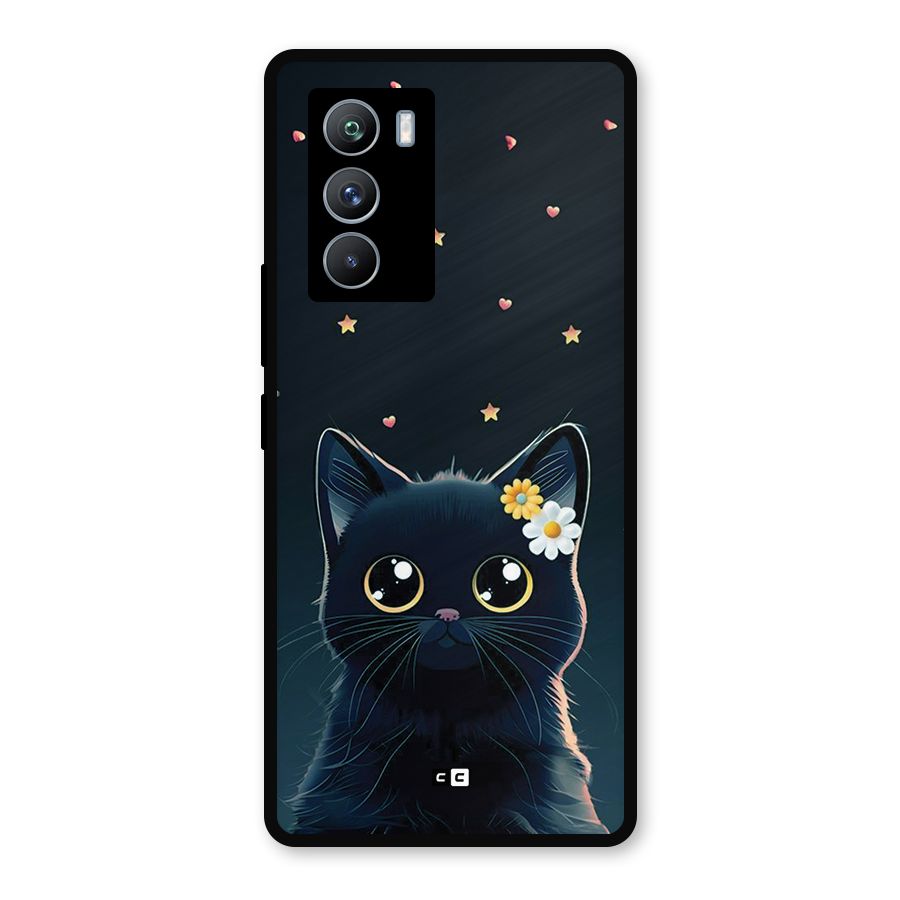 Cat With Flowers Metal Back Case for iQOO 9 SE