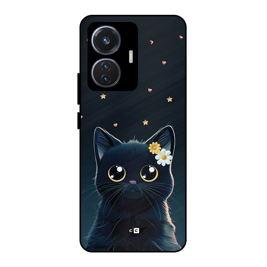 Cat With Flowers Metal Back Case for iQOO Z6 44W