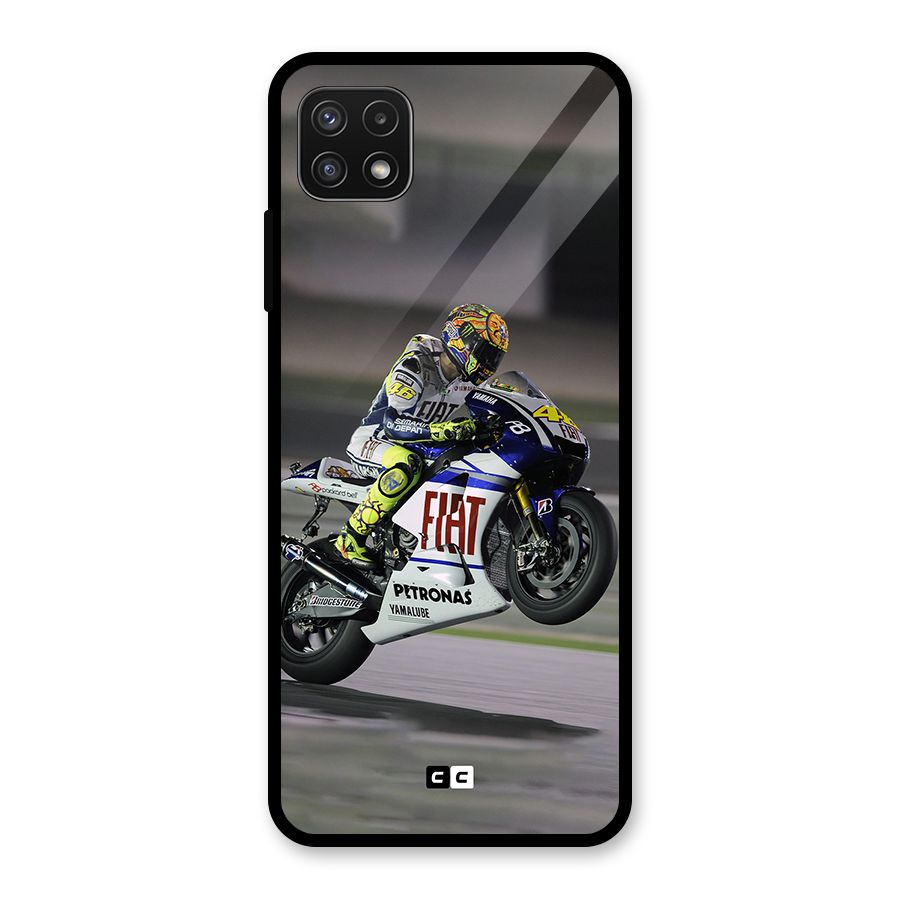 Champion Biker Glass Back Case for Galaxy A22 5G