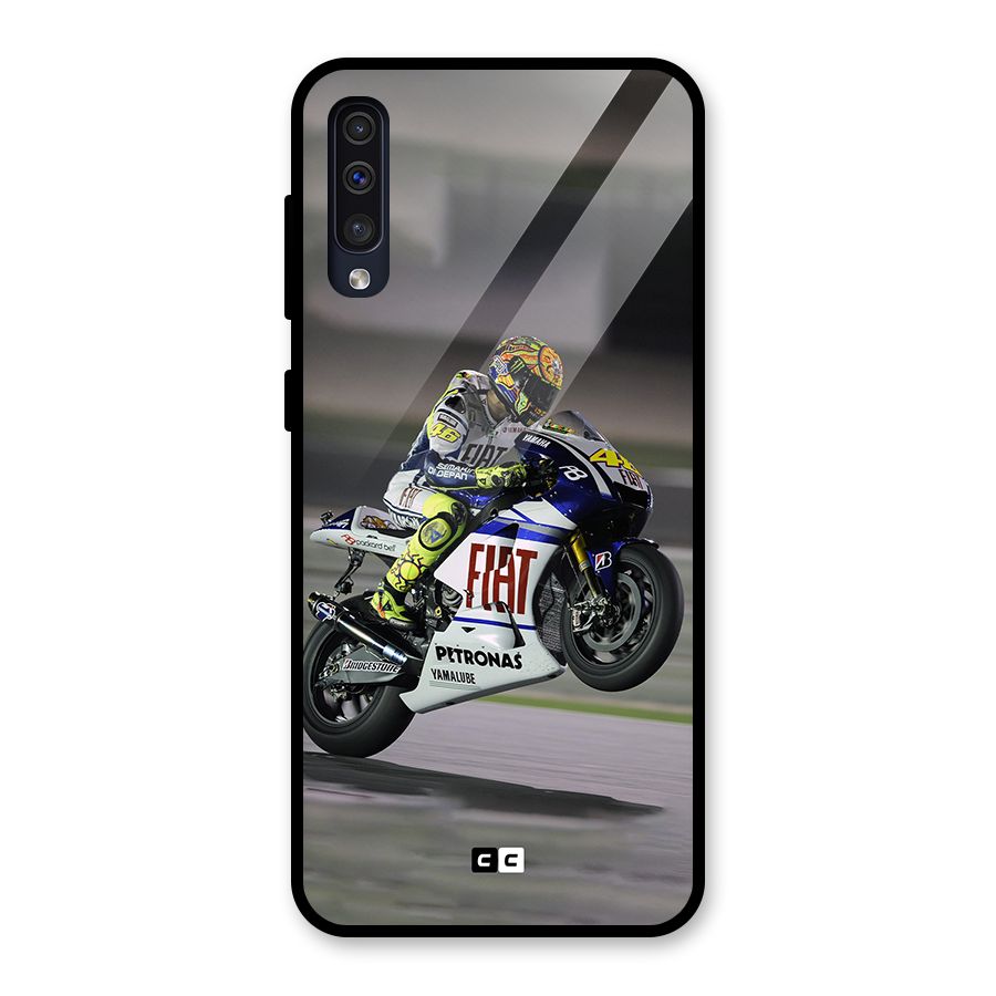 Champion Biker Glass Back Case for Galaxy A30s