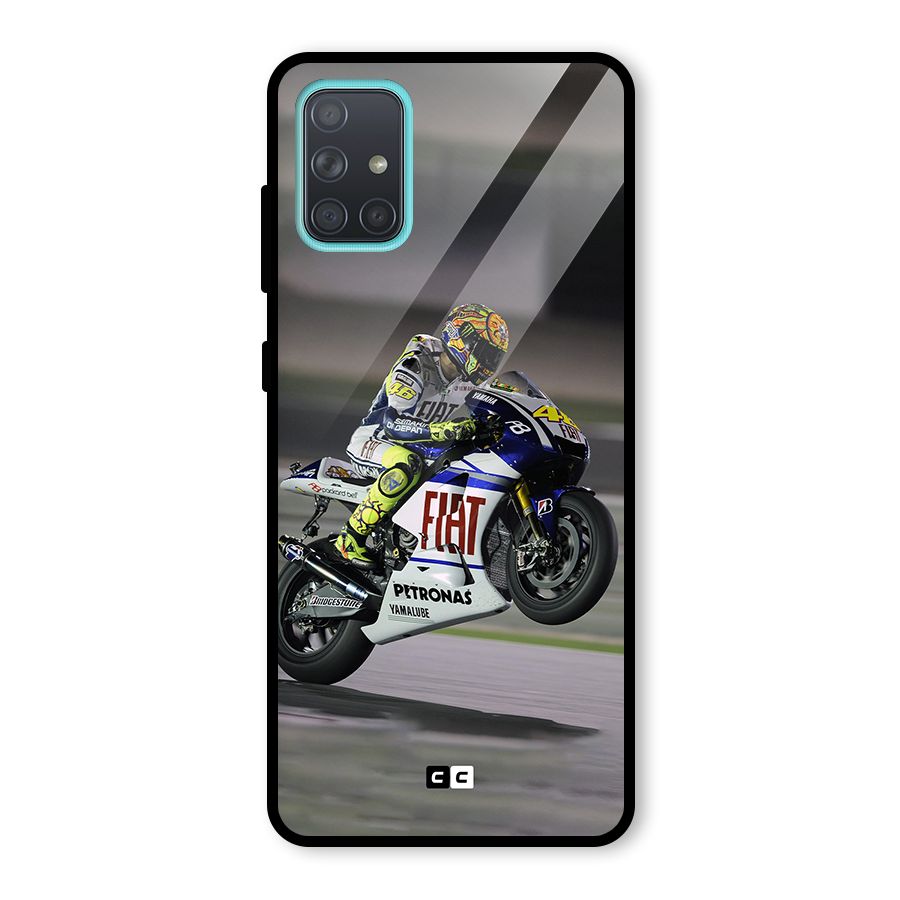 Champion Biker Glass Back Case for Galaxy A71