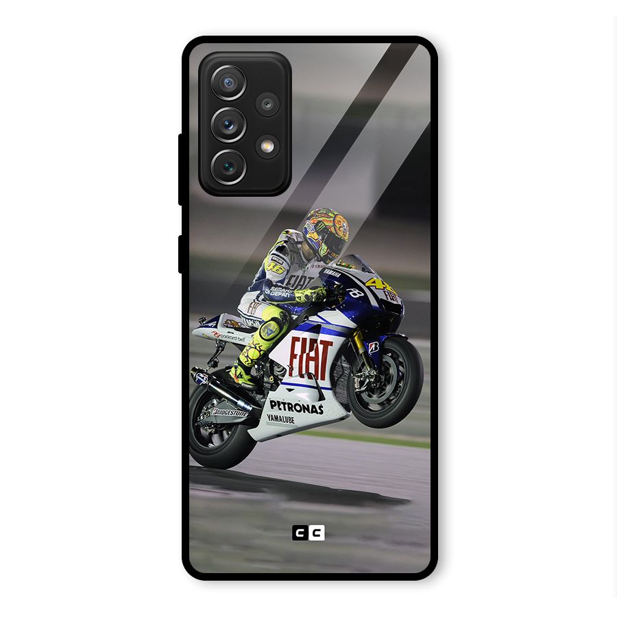 Champion Biker Glass Back Case for Galaxy A72