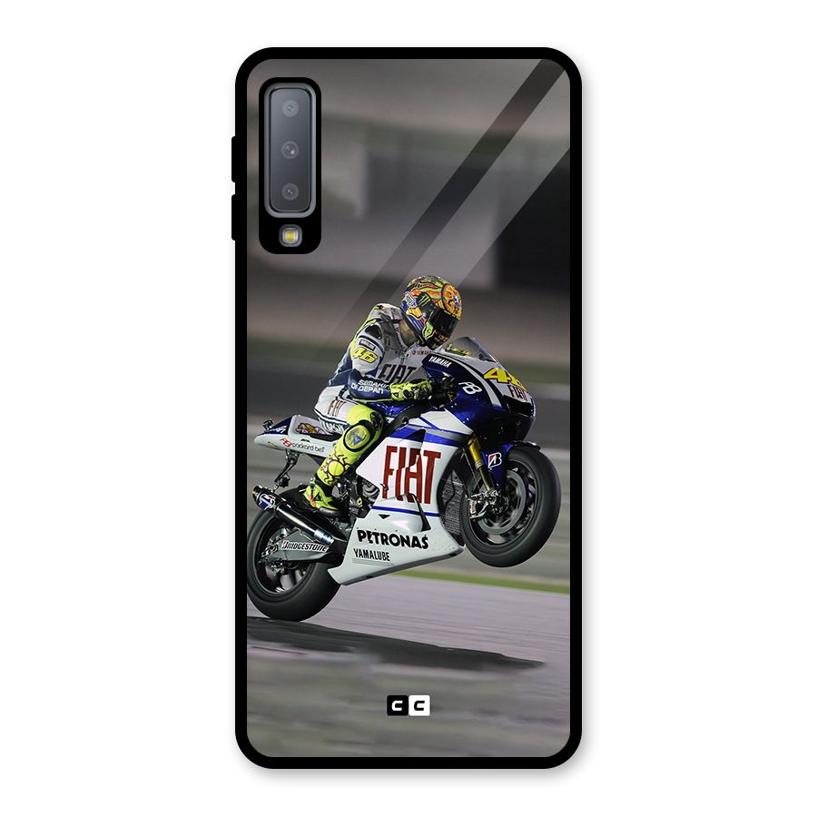 Champion Biker Glass Back Case for Galaxy A7 (2018)
