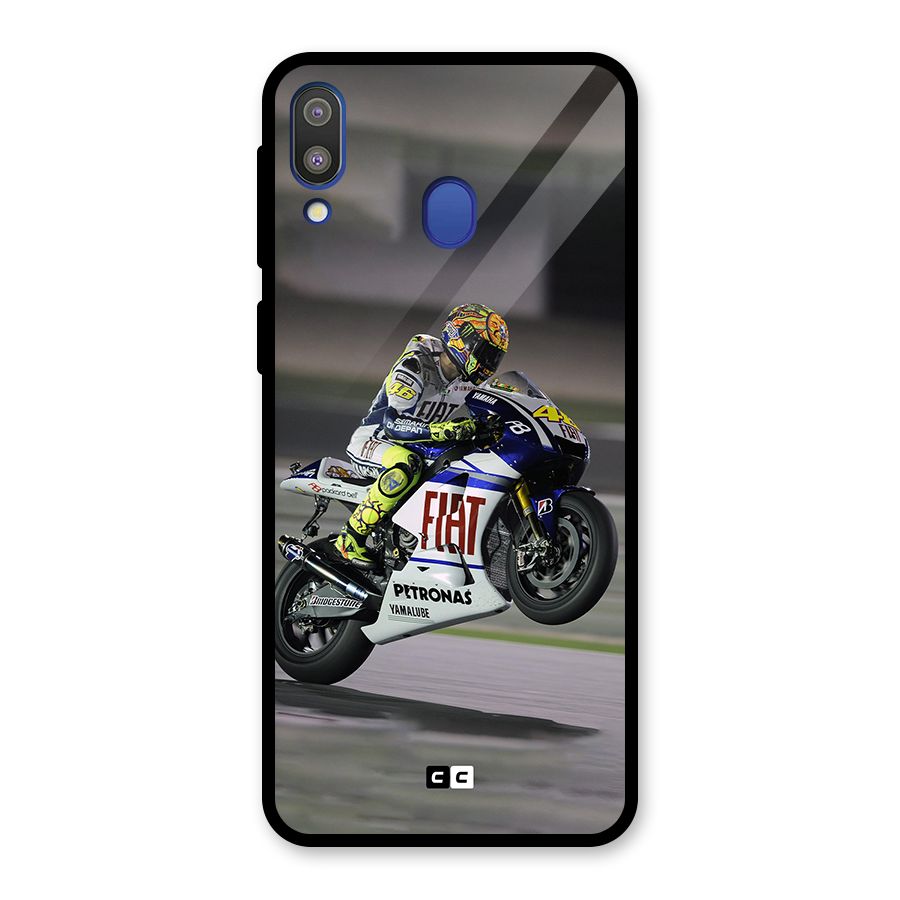 Champion Biker Glass Back Case for Galaxy M20