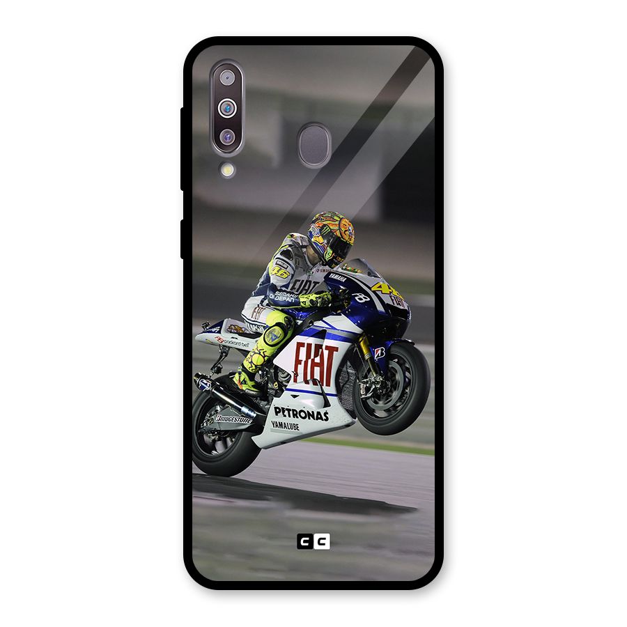 Champion Biker Glass Back Case for Galaxy M30