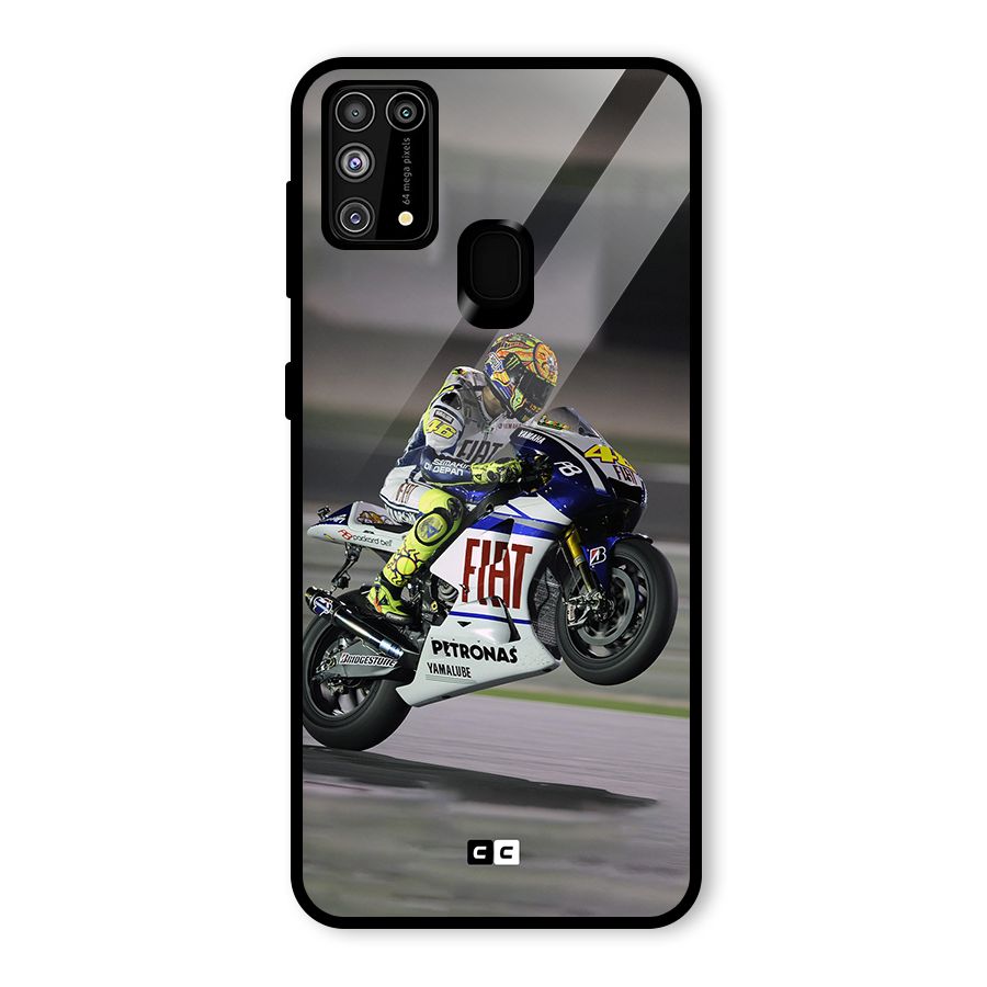 Champion Biker Glass Back Case for Galaxy M31