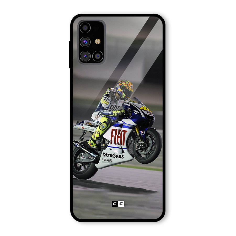 Champion Biker Glass Back Case for Galaxy M31s