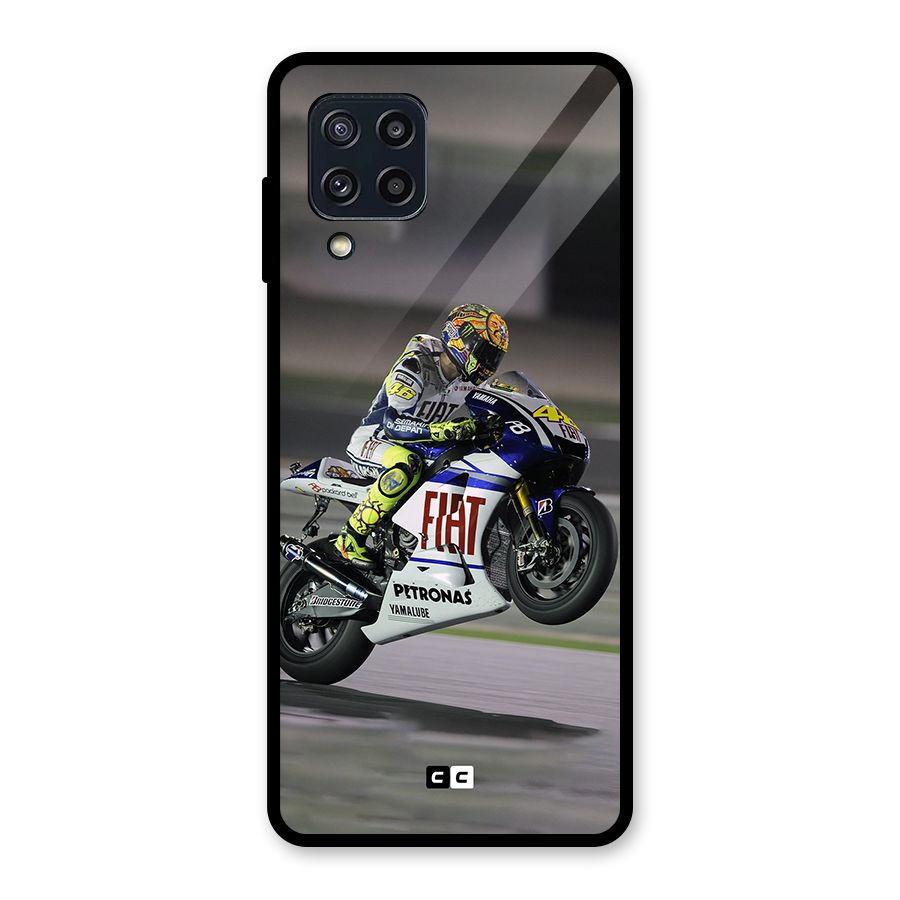 Champion Biker Glass Back Case for Galaxy M32