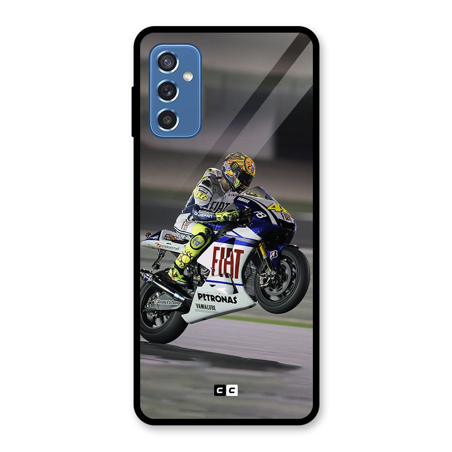Champion Biker Glass Back Case for Galaxy M52 5G
