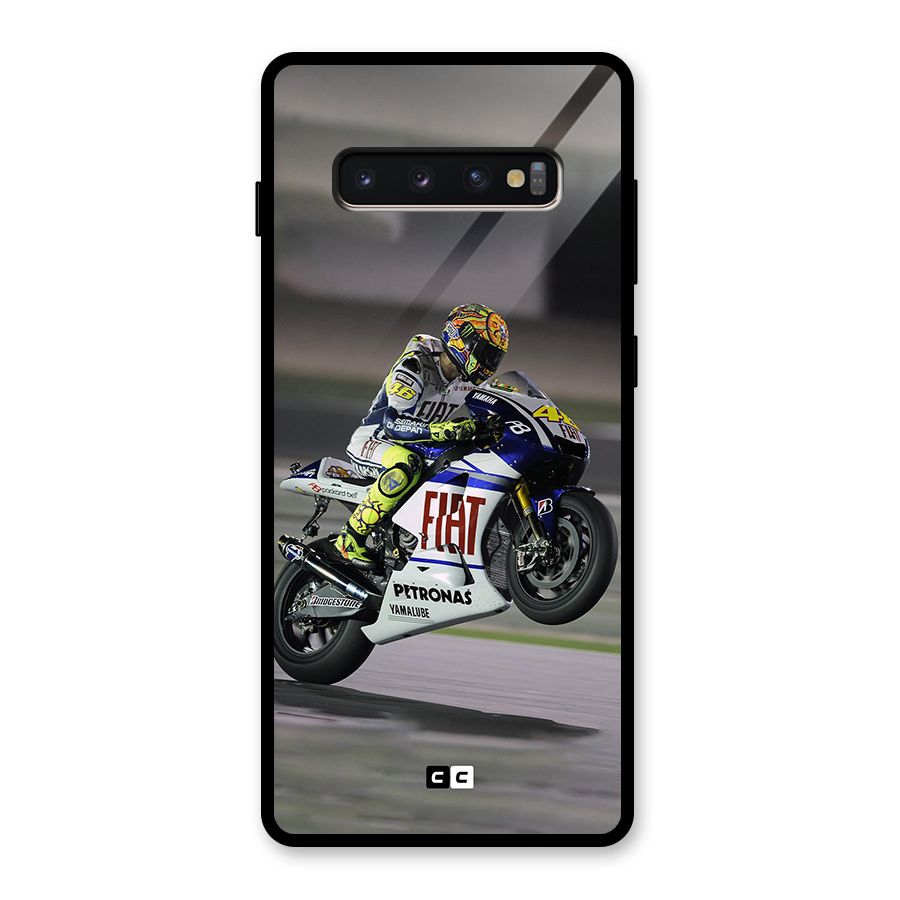 Champion Biker Glass Back Case for Galaxy S10 Plus