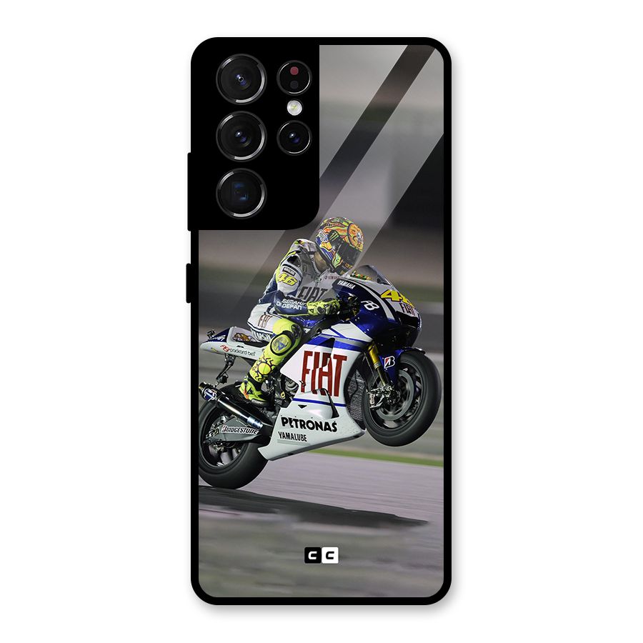 Champion Biker Glass Back Case for Galaxy S21 Ultra 5G