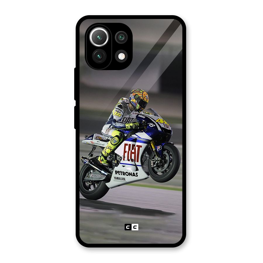 Champion Biker Glass Back Case for Mi 11 Lite