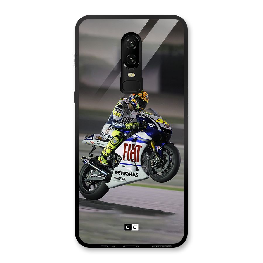 Champion Biker Glass Back Case for OnePlus 6