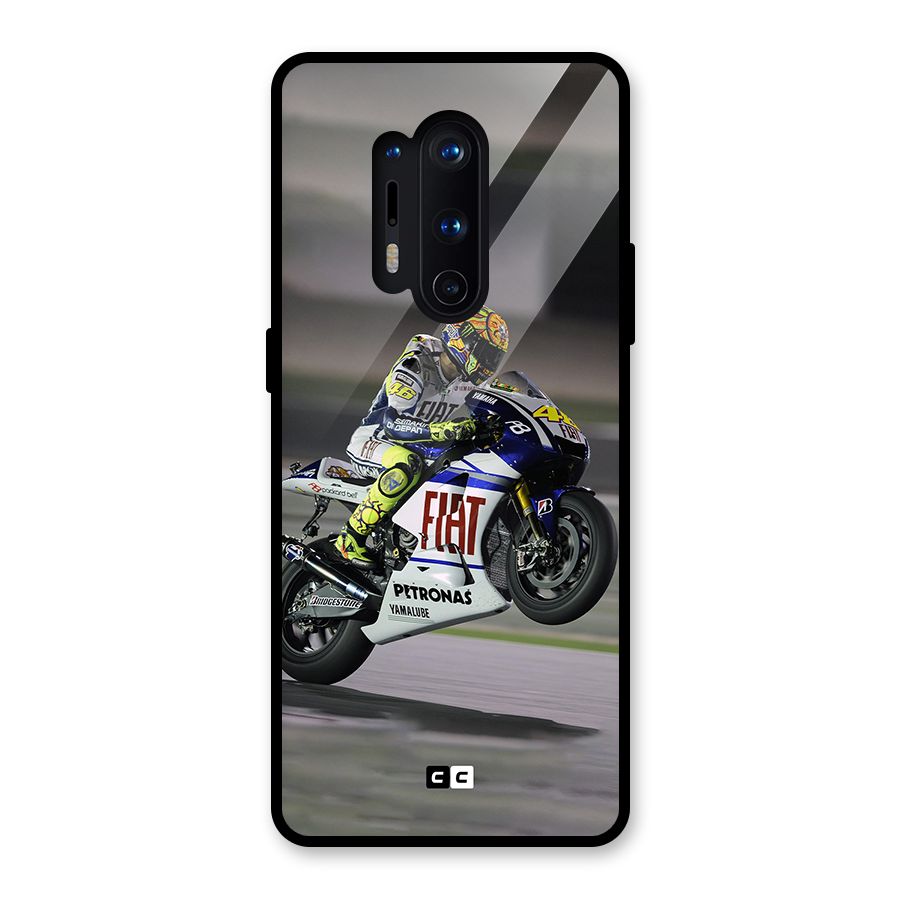 Champion Biker Glass Back Case for OnePlus 8 Pro