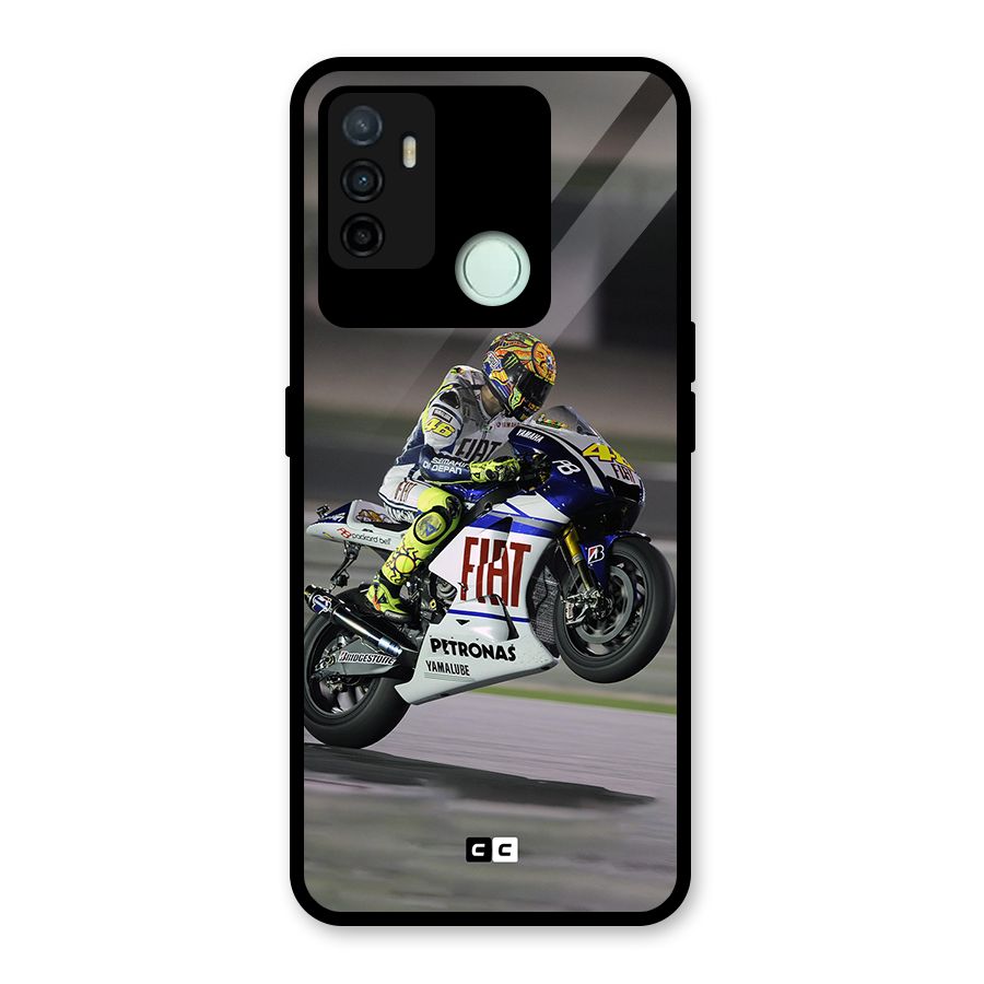 Champion Biker Glass Back Case for Oppo A53
