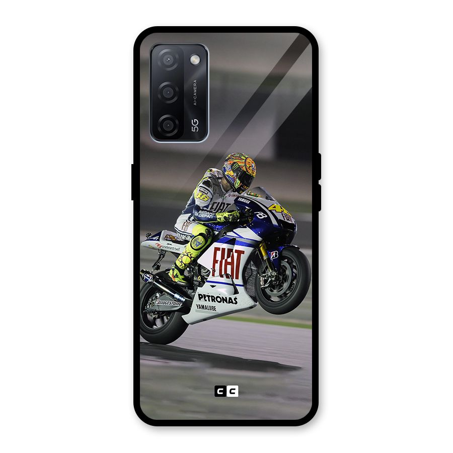 Champion Biker Glass Back Case for Oppo A53s 5G