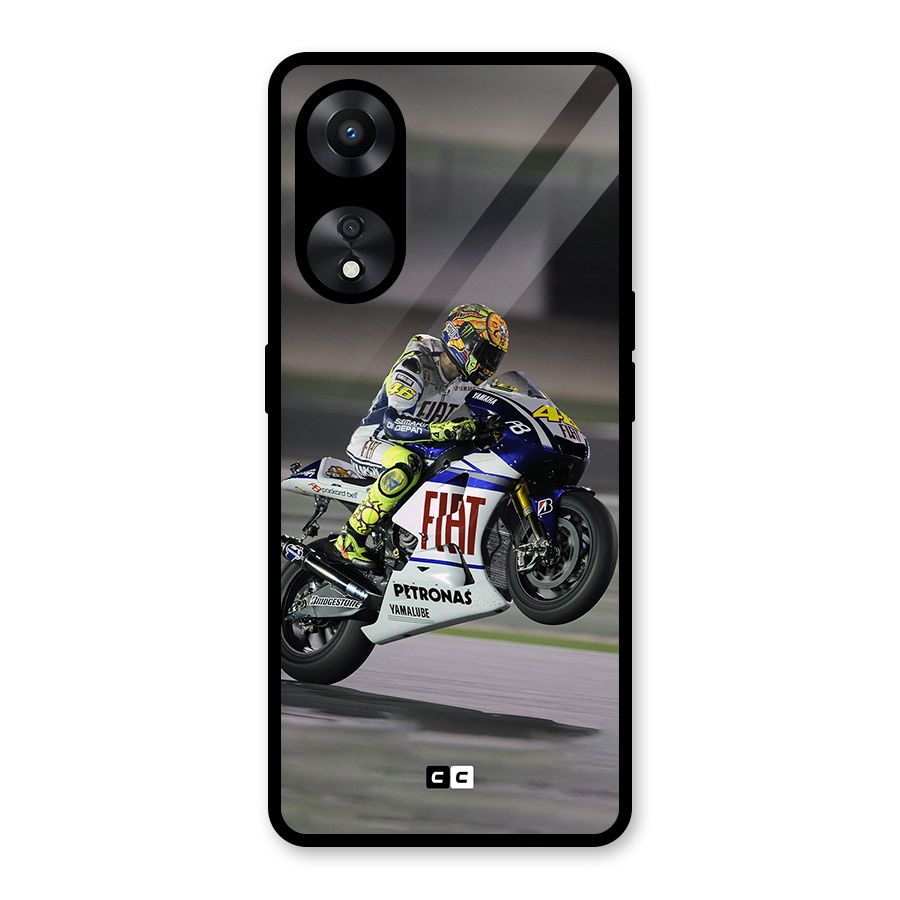 Champion Biker Glass Back Case for Oppo A78