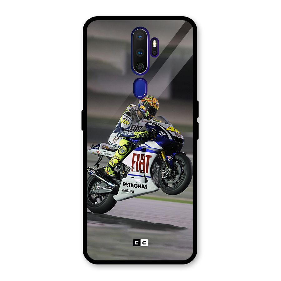 Champion Biker Glass Back Case for Oppo A9 (2020)