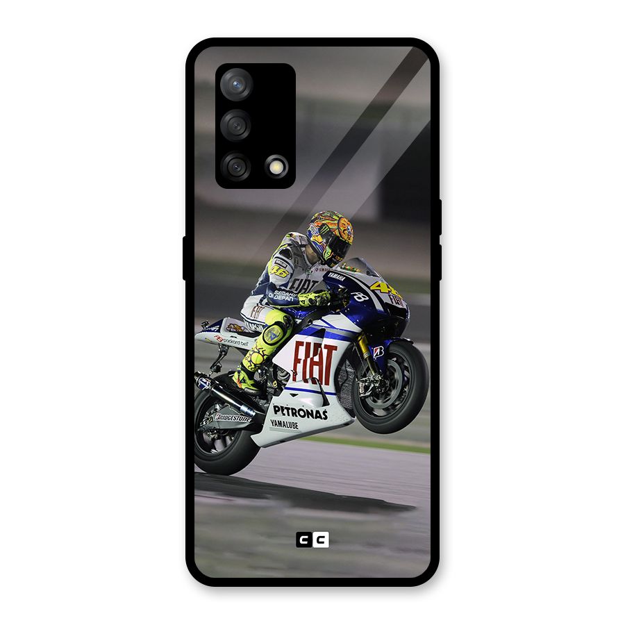 Champion Biker Glass Back Case for Oppo F19