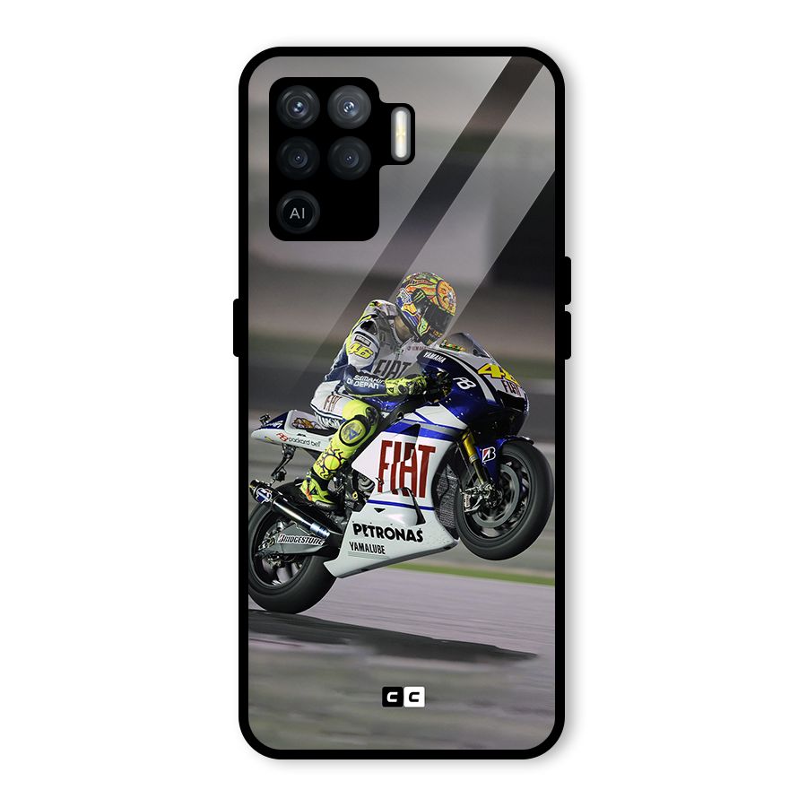 Champion Biker Glass Back Case for Oppo F19 Pro