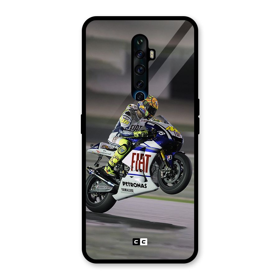 Champion Biker Glass Back Case for Oppo Reno2 F