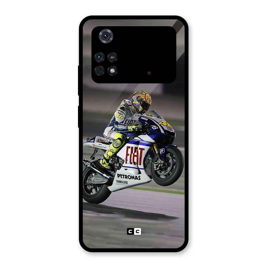 Champion Biker Glass Back Case for Poco M4 Pro 4G