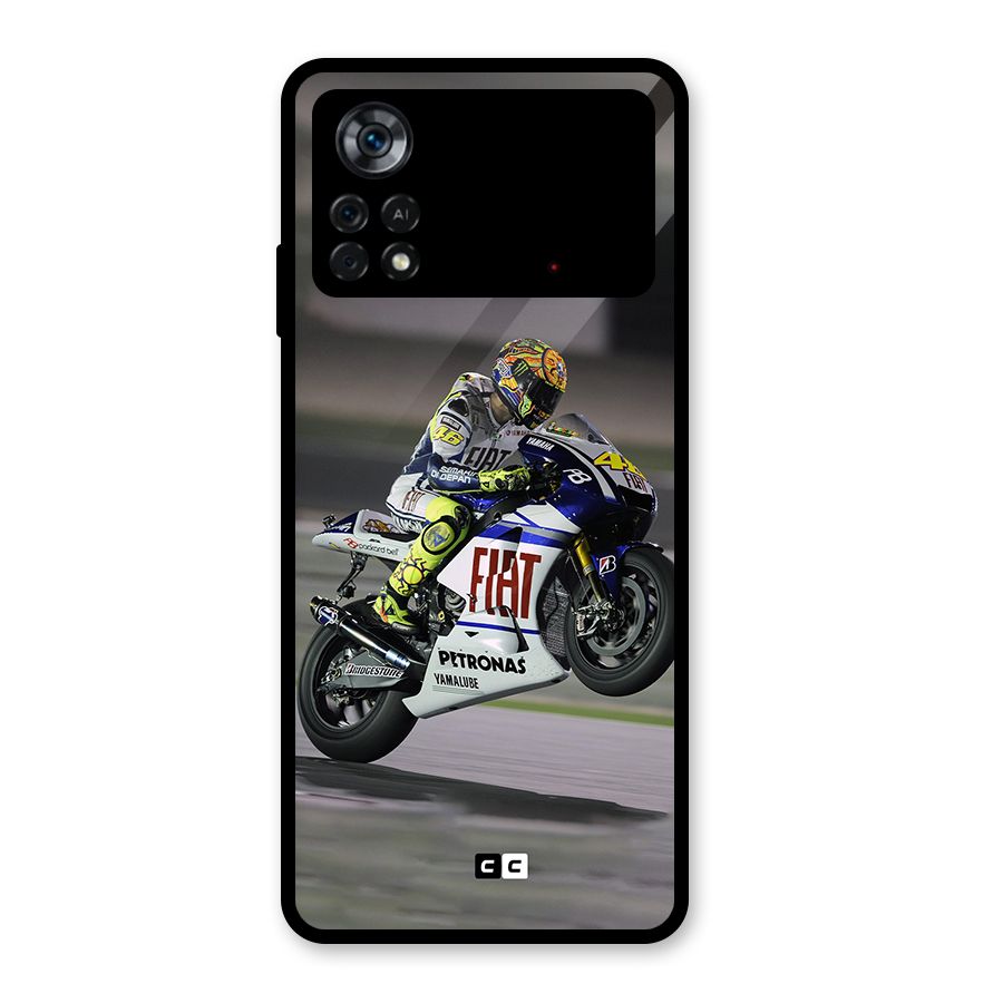 Champion Biker Glass Back Case for Poco X4 Pro 5G