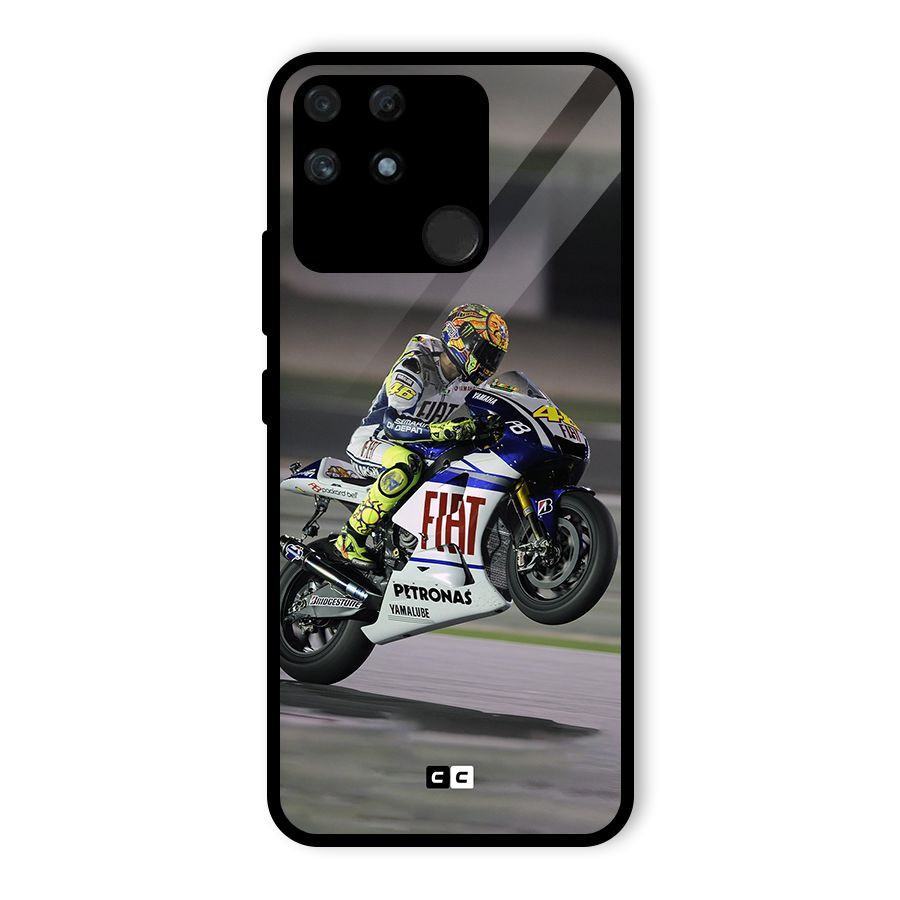 Champion Biker Glass Back Case for Realme Narzo 50A