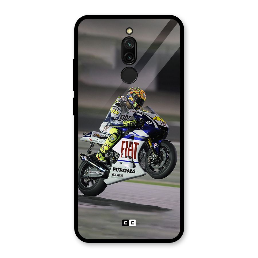 Champion Biker Glass Back Case for Redmi 8