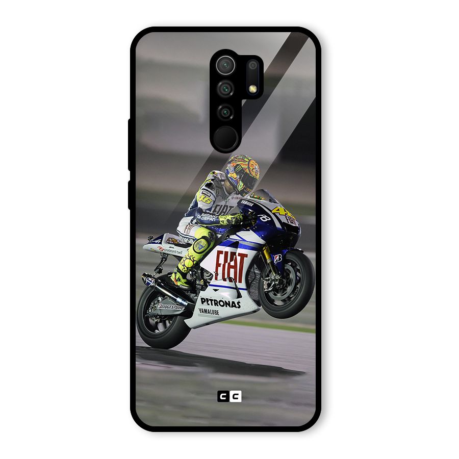 Champion Biker Glass Back Case for Redmi 9 Prime